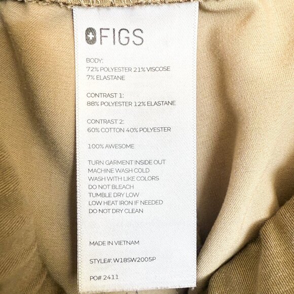 Figs  Zamora Technical Collection Jogger Scrub Pants Women's XL Tan MedicalCore - Picture 6 of 9